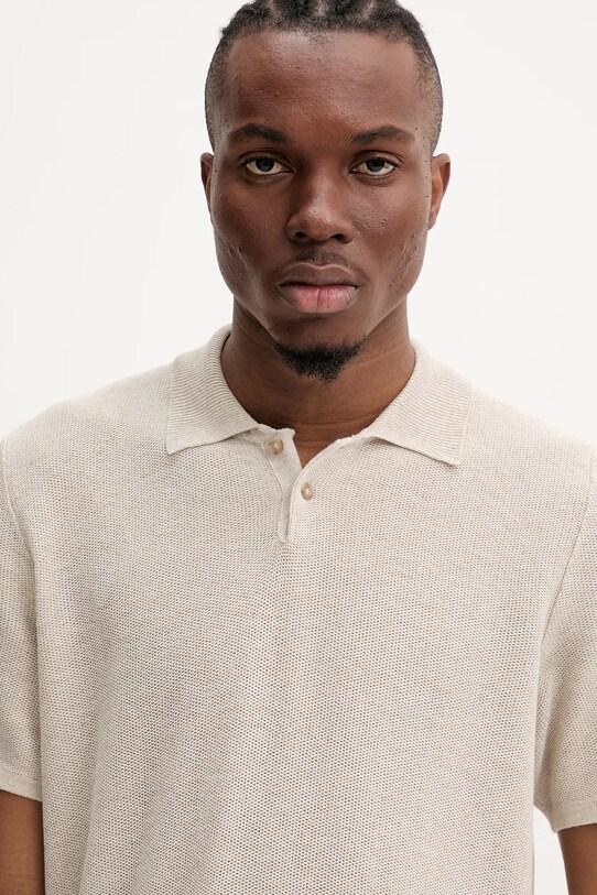 A.P.C. tricou polo din in polo jay bej VIAJC.H23315