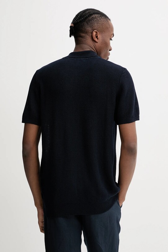 Oblačila Polo z mešanico lana A.P.C. polo jay VIAJC.H23315 mornarsko modra