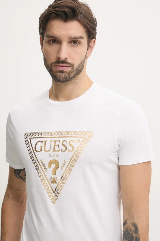 Guess t-shirt bawełniany biały M5RI49.K9RM1