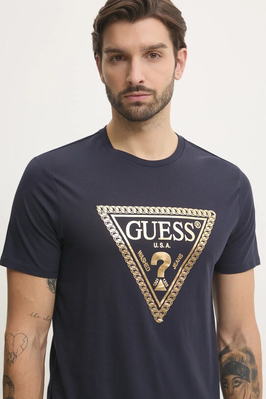 Одяг Бавовняна футболка Guess M5RI49.K9RM1 темно-синій