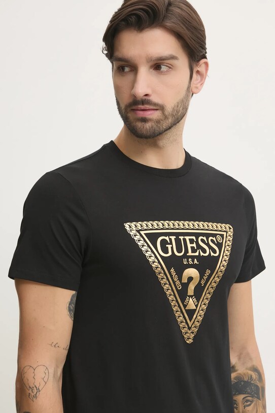 Pamučna majica Guess crna M5RI49.K9RM1