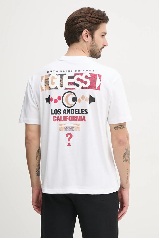 Guess tricou din bumbac print alb M5RI03.I3Z14