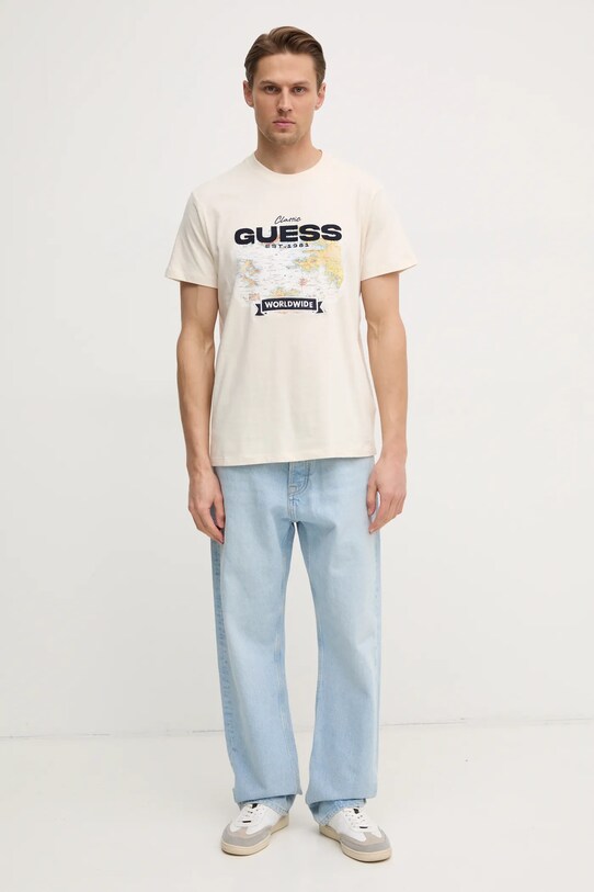 Хлопковая футболка Guess M5RI10.I3Z14 бежевый SS25