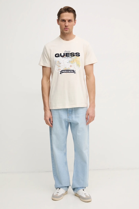 Бавовняна футболка Guess M5RI10.I3Z14 бежевий SS25