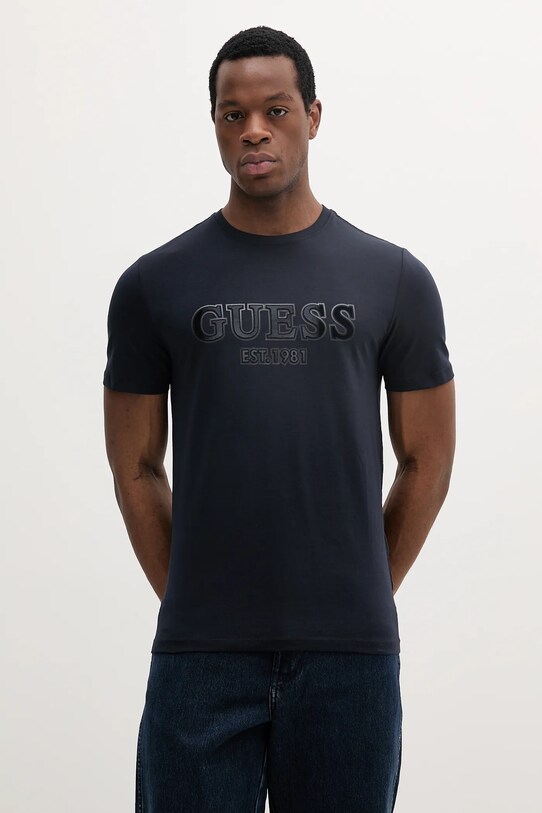 Tričko Guess slim tmavomodrá M5RI12.J1314