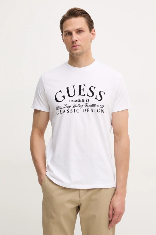 Guess t-shirt bawełniany regular biały M5RI43.K9RM1