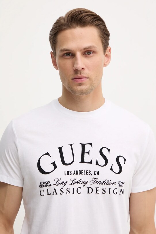 Guess t-shirt bawełniany biały M5RI43.K9RM1