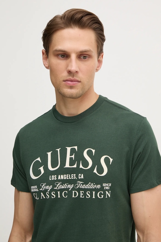 Guess tricou din bumbac verde M5RI43.K9RM1