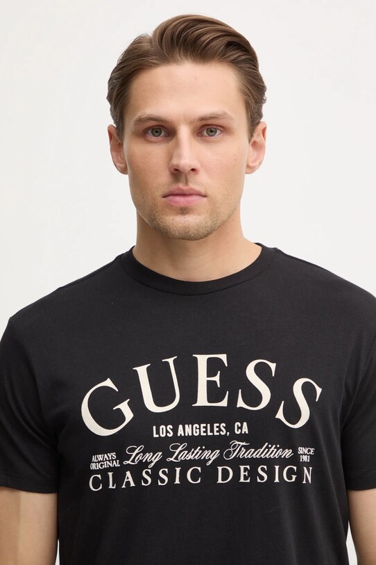 Бавовняна футболка Guess чорний M5RI43.K9RM1