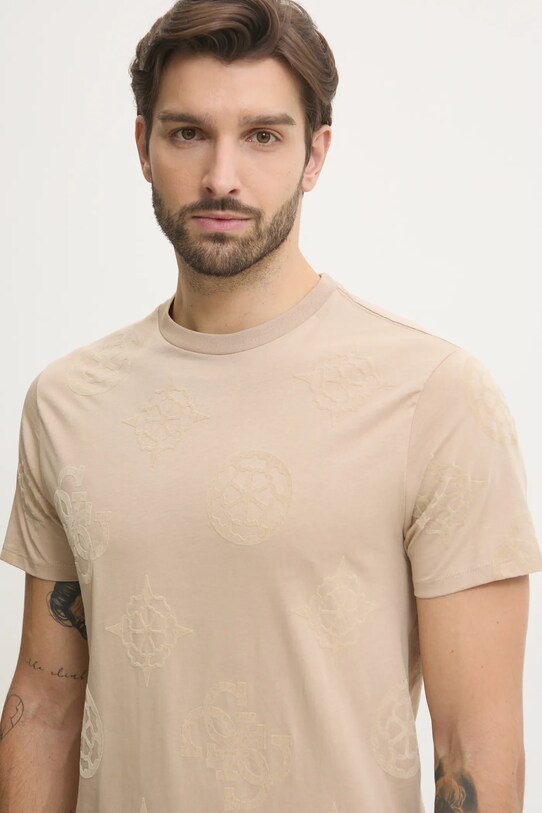 Guess tricou din bumbac bej M5RI46.KBW41