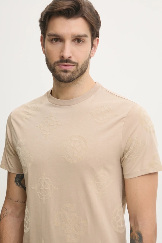 Bavlnené tričko Guess béžová M5RI46.KBW41