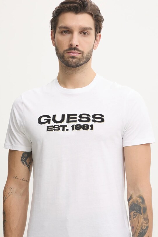 Хлопковая футболка Guess белый M5RI50.K9RM1