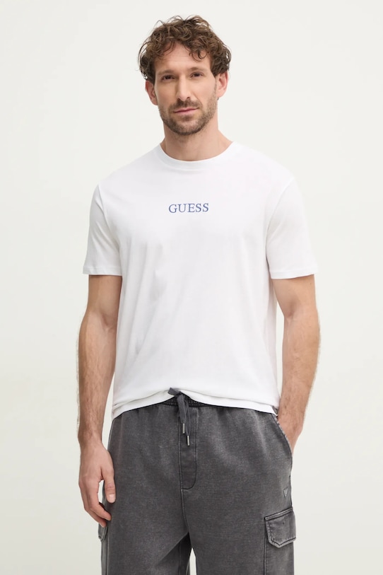 Хлопковая футболка Guess хлопок белый M5RI58.K9RM1