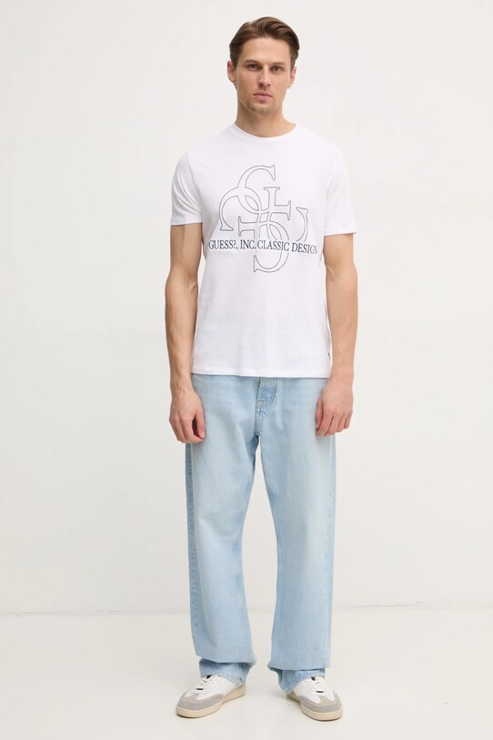 Памучна тениска Guess M5RI59.K9RM1 бял SS25