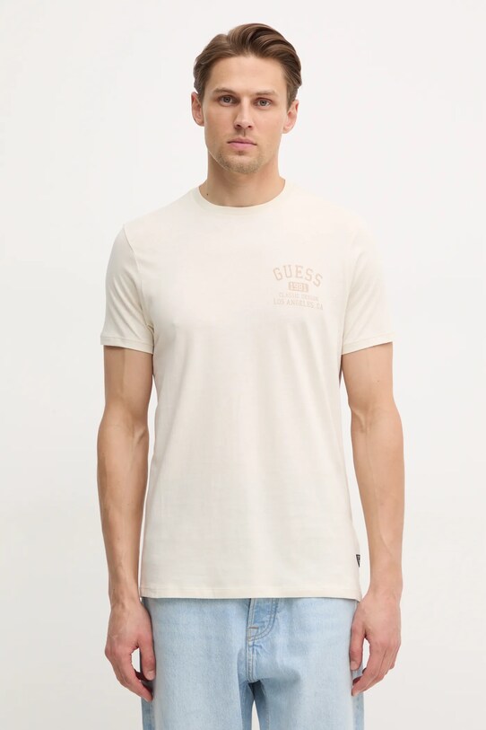Бавовняна футболка Guess бавовна бежевий M5RI86.K9RM1