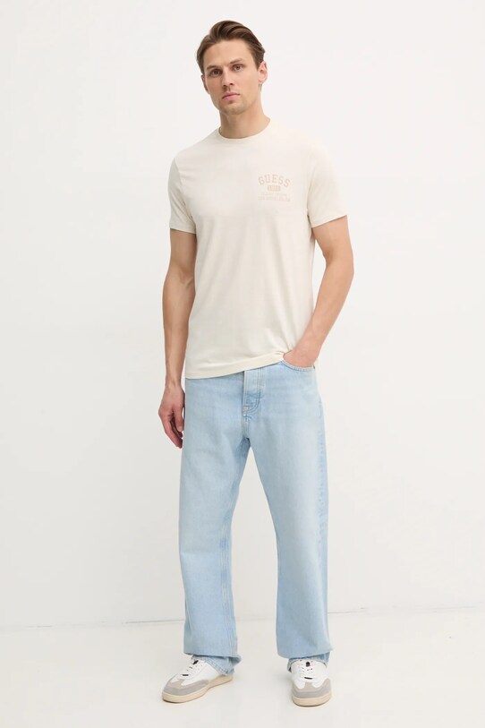 Бавовняна футболка Guess M5RI86.K9RM1 бежевий SS25