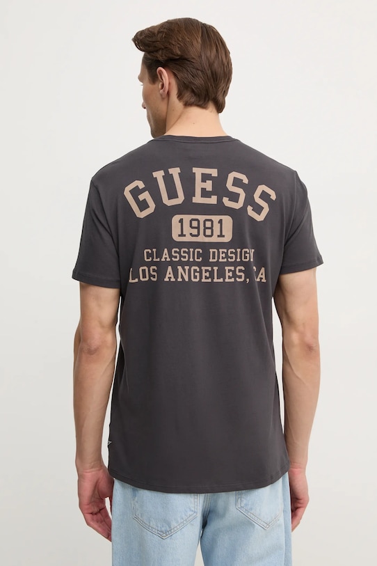 Guess tricou din bumbac print negru M5RI86.K9RM1