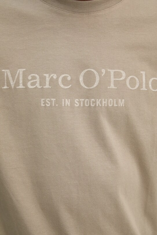 Хлопковая футболка Marc O'Polo 520201251052 бежевый