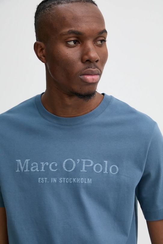Хлопковая футболка Marc O'Polo хлопок голубой 520201251052