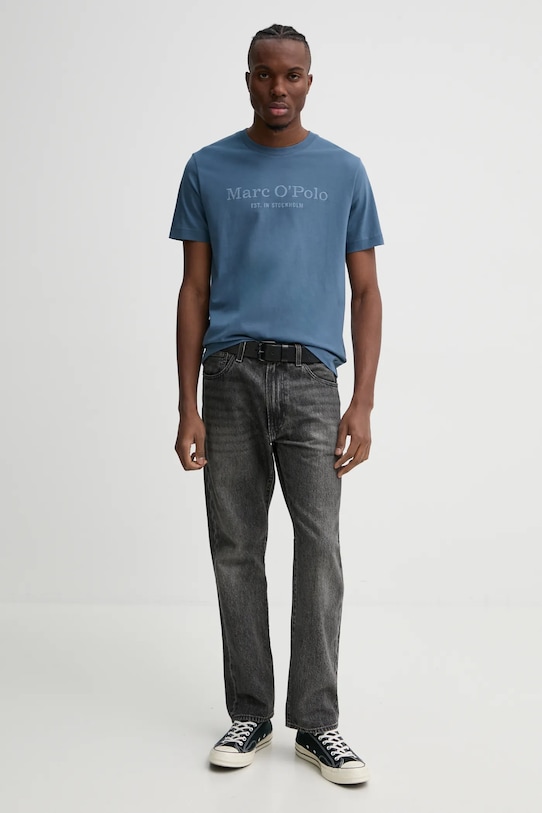 Bavlněné tričko Marc O'Polo 520201251052 modrá SS25