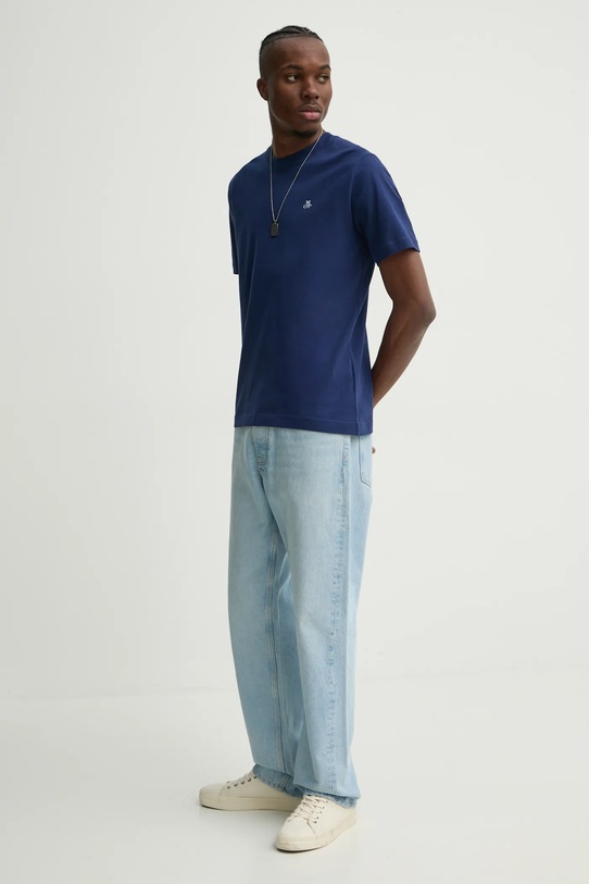 Bavlnené tričko Marc O'Polo 520201251054 tmavomodrá SS25