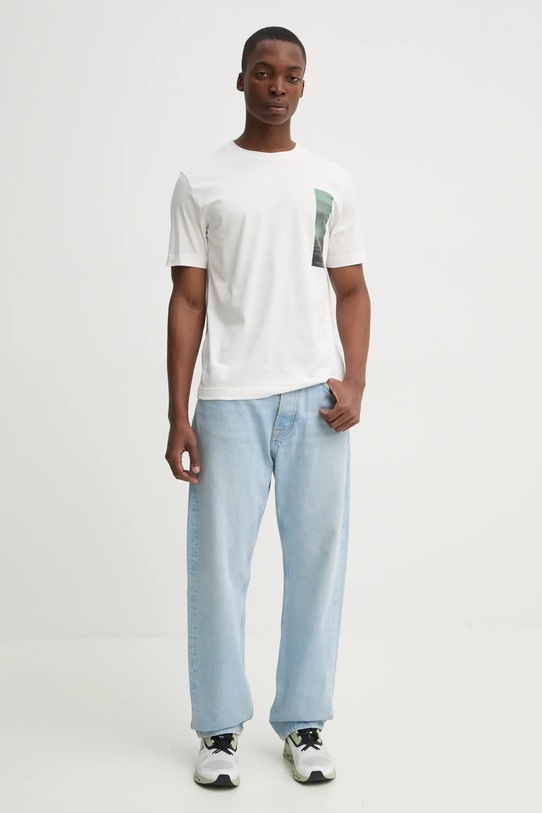 Бавовняна футболка Marc O'Polo 520201251126 бежевий SS25