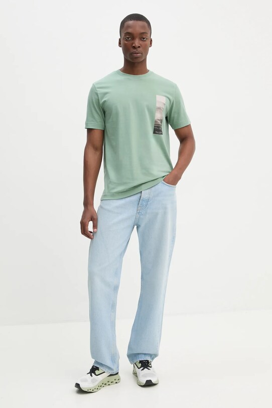 Marc O'Polo t-shirt bawełniany 520201251126 zielony SS25