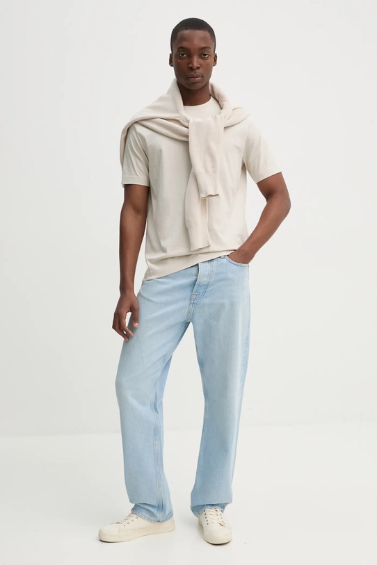 Marc O'Polo tricou din bumbac 520201251382 bej SS25