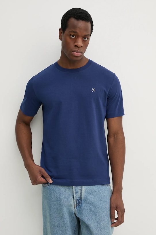 Βαμβακερό μπλουζάκι Marc O'Polo κανονικό σκούρο μπλε 522201251054