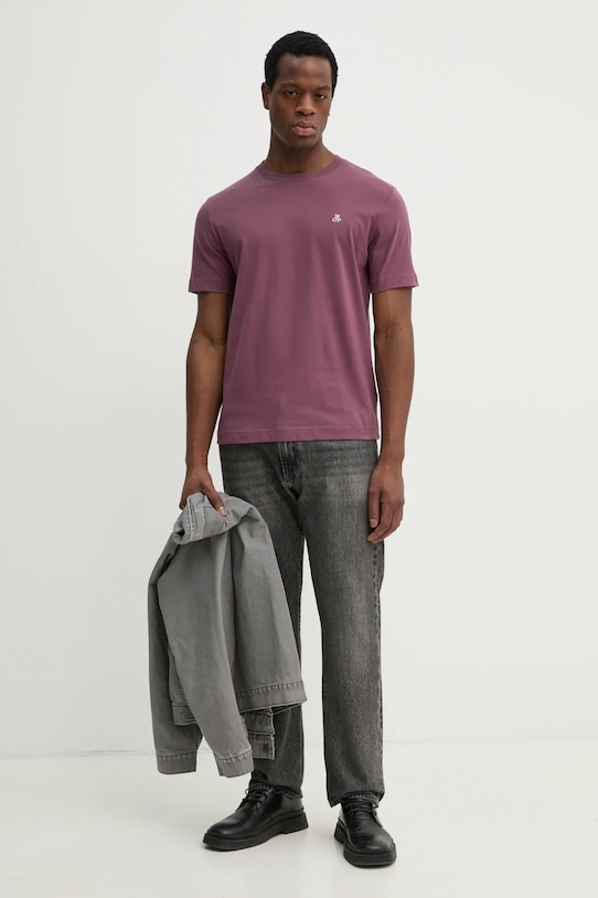 Хлопковая футболка Marc O'Polo 522201251054 бордо SS25