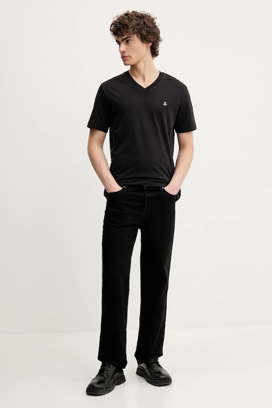 Βαμβακερό μπλουζάκι Marc O'Polo 522201251616 μαύρο SS25