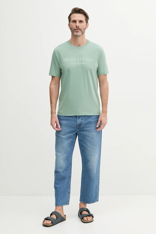 Marc O'Polo t-shirt bawełniany 523201251052 zielony SS25