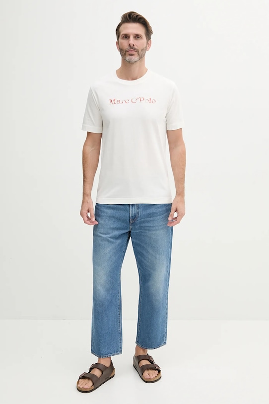 Marc O'Polo t-shirt bawełniany 523201251182 biały SS25