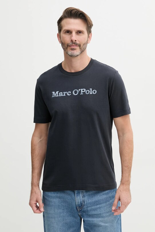 Marc O'Polo t-shirt bawełniany nadruk granatowy 523201251182