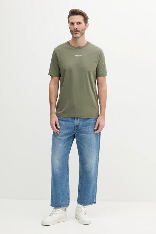 Бавовняна футболка Marc O'Polo 523201251382 зелений SS25