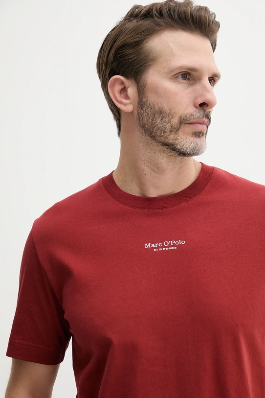 Bavlnené tričko Marc O'Polo burgundské 523201251382