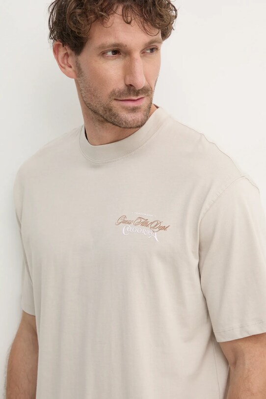 Guess t-shirt bawełniany MOJO beżowy Z5RI02.I3Z14