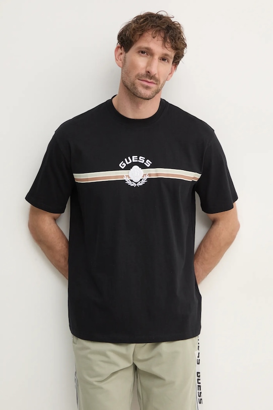 Bavlnené tričko Guess MOJO potlač čierna Z5RI02.I3Z14