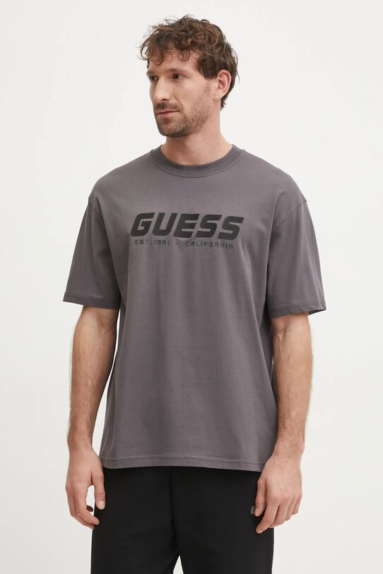 Хлопковая футболка Guess SURON серый Z5RI10.I3Z14