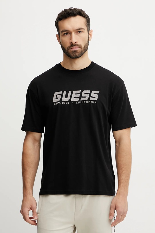 Бавовняна футболка Guess SURON чорний Z5RI10.I3Z14