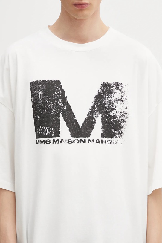 Bavlněné tričko MM6 Maison Margiela bílá SH0GC0048