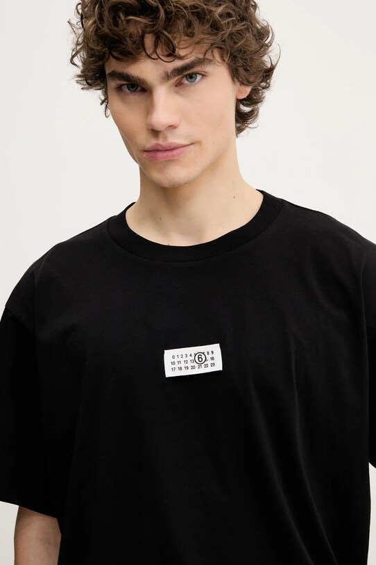 MM6 Maison Margiela tricou din bumbac negru SH0GC0033