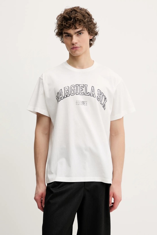 Бавовняна футболка MM6 Maison Margiela білий SH0GC0046