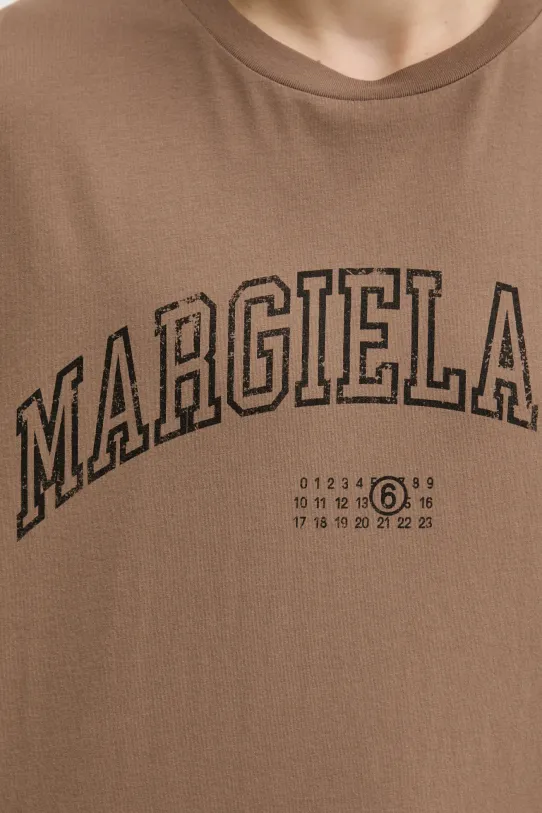 MM6 Maison Margiela t-shirt bawełniany SH0GC0046 brązowy