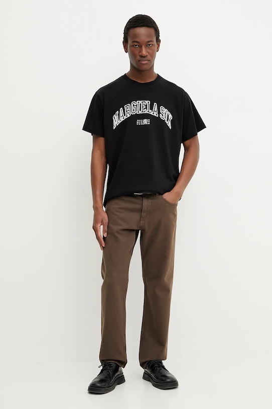 Βαμβακερό μπλουζάκι MM6 Maison Margiela SH0GC0046 μαύρο SS25