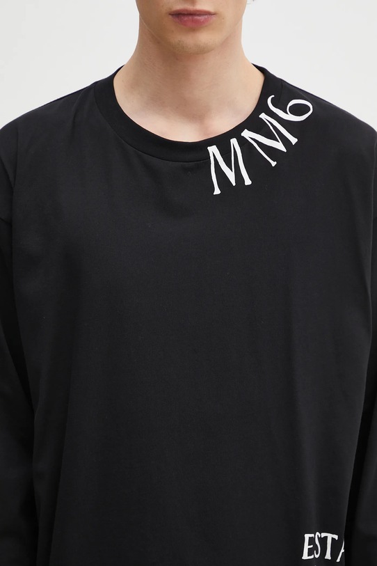 Памучна блуза с дълги ръкави MM6 Maison Margiela черен SH0GC0047