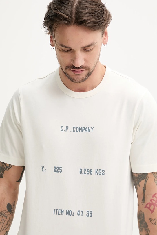 Bavlnené tričko C.P. Company biela 18CMTS107A110301W