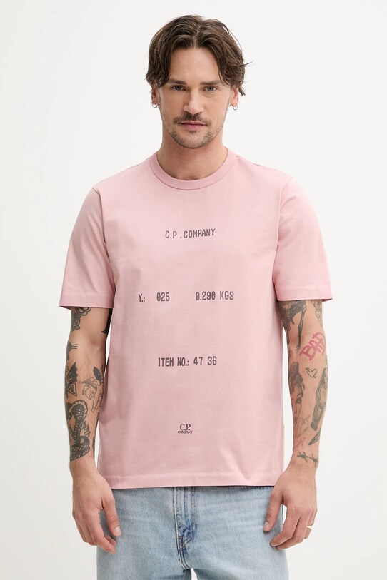 Бавовняна футболка C.P. Company бавовна рожевий 18CMTS107A110301W