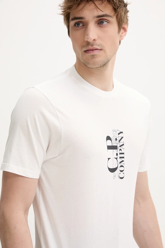 C.P. Company t-shirt bawełniany biały 18CMTS138A005100W