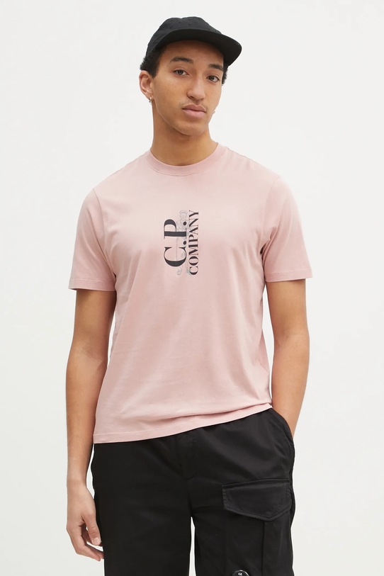 C.P. Company t-shirt bawełniany różowy 18CMTS138A005100W
